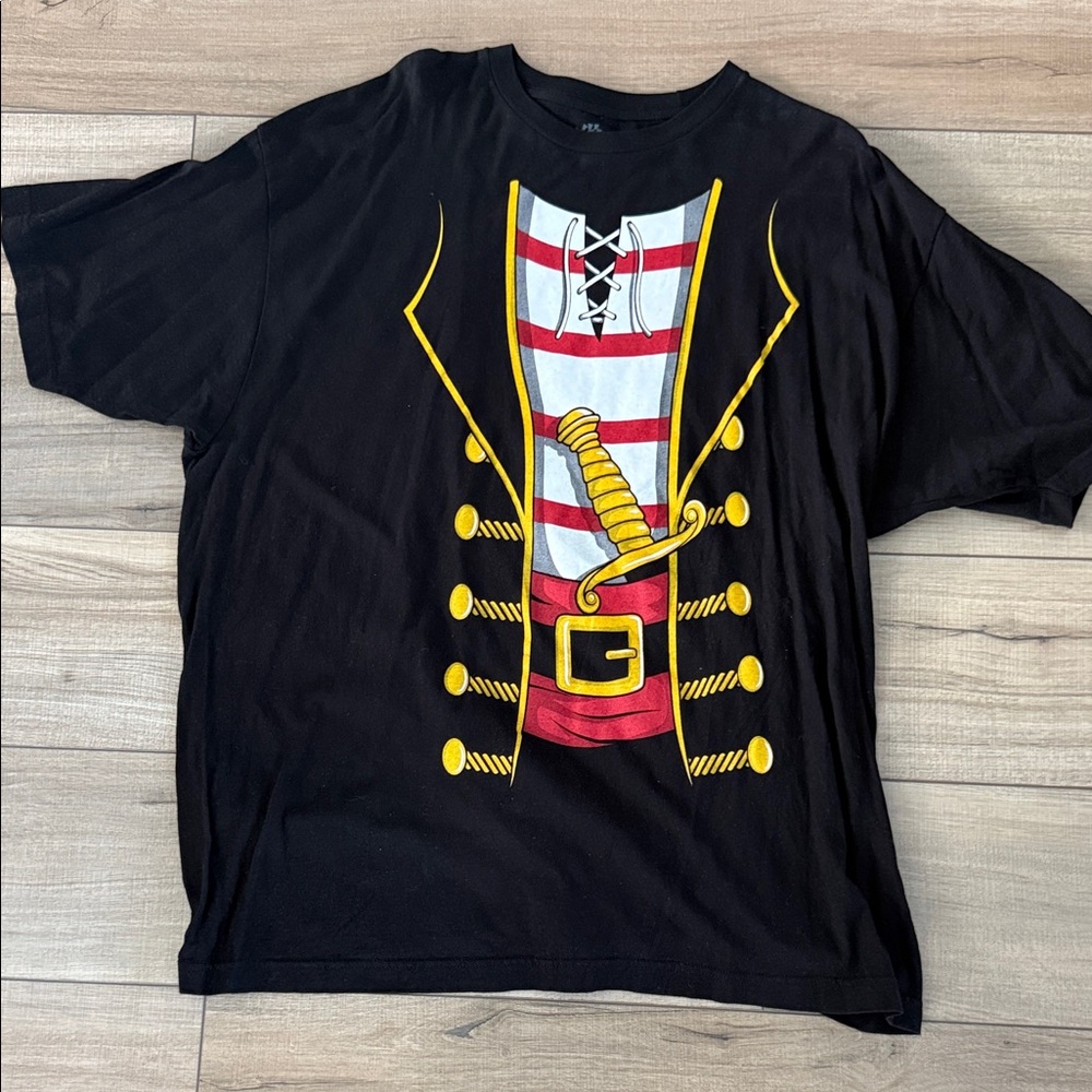 Pirate Costume Black T-Shirt 2XL